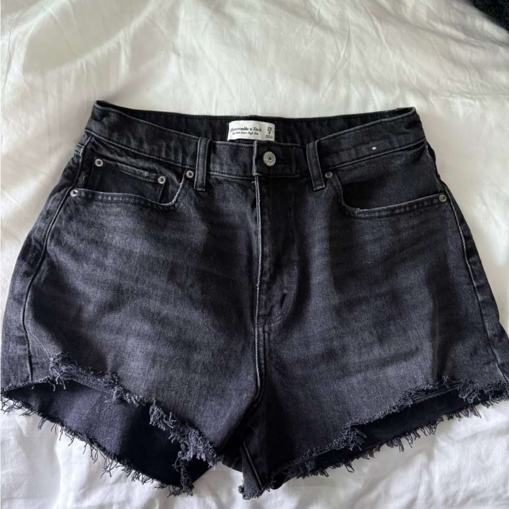 Abercrombie & Fitch Dark Wash Black Gray Jean Shorts